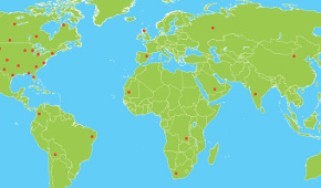Map of member locations